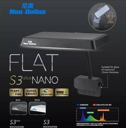 NatureNest Neo Helios Flat Nano S3 Plus: 8W Full Spectrum LED Aquarium Light for Plants Aquarium Tool