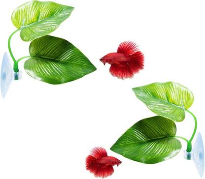 VAYINATO 2 Pack Betta Fish Double Leaf Pad Rest Area Improves Betta's Health Aquarium Tool