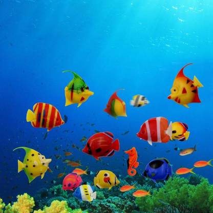 CR STORES 10pcs/Set Fake Fish Floating Artificial Fish Aquarium Decoration Random Color Aquarium Tool