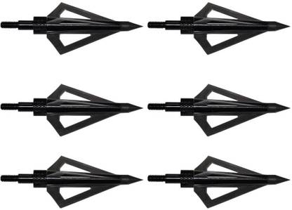 Redoak 3 Broad and Heads Archery Tip - 100 g - Black - 6pc Pack Archery Kisser Button