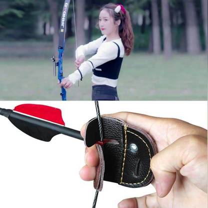 Marksman Archery Leather Finger Guard Tab Thumb Protector for Recurve Bow Archery Fletch