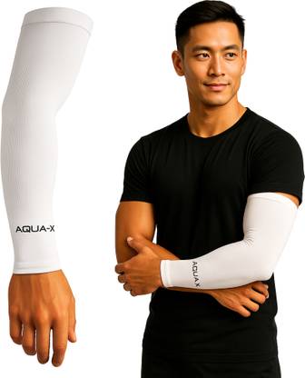 Goodwill Tech White Arm Sleeves-Outdoor Activities, Muscle Relief, Tattoo Cover Wrist Protector