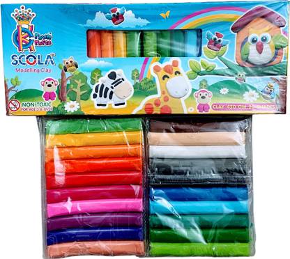 Blue Wish Pack of 20 SHADE Non-Toxic Modelling Fluffy Foam Bouncing Air Dry Clay for Kids Art Clay