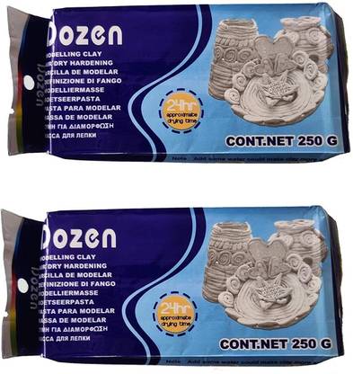 Qalam Kaari Dozen Natural Air-Dry Clay, White,All-Purpose Modeling Clay for Sculpting Art Clay