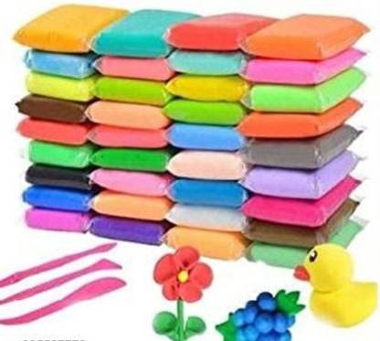 Ink spot Ultra Light Modelling Bouncing Clay with Tools for Kids (Pack of 24) Art Clay