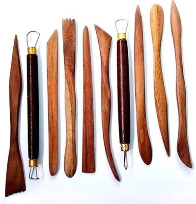 कलम कारी 10pcs Wooden Clay Modeling Tools for Sculpting,Pottery आर्ट क्ले