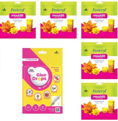 Fevicryl Moulidt Clay 50gm Pack Of 5 With Glue Drops Art Clay