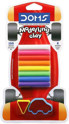 DOMS Car Shaped Modelling Clay 8 Shades Art Clay