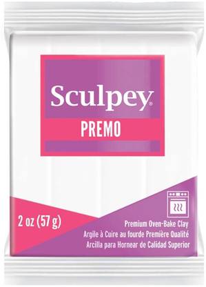 Sculpey Polyform Premo Polymer Clay (2 Oz, White) Art Clay