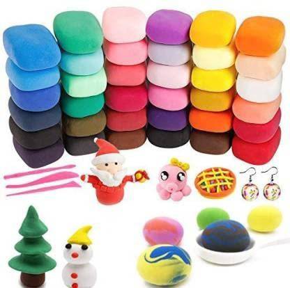 PoshPaperie Fun Play Foam Bouncing DIY Art Clay with tools Pack Of 12 Art Clay