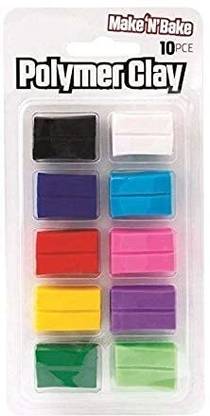 KRAFTMASTERS 10 Colors Polymer Clay Make and Bake Set DIY Modeling Art and Craft Material Art Clay
