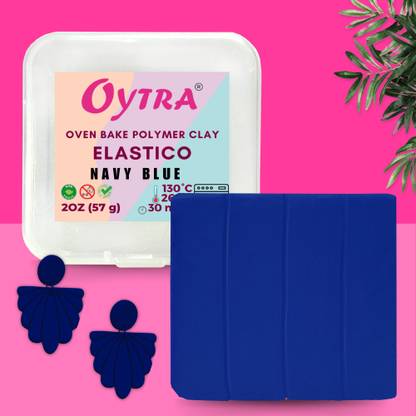 OYTRA Polymer Clay Elastico Series 57g / 2OZ Oven Bake Flexible Clay (Navy Blue) Art Clay