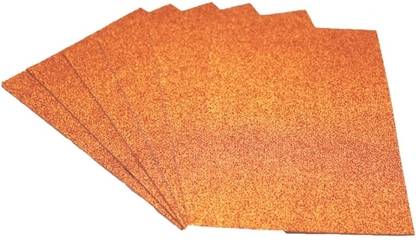 Vintager Orange Gliter Foam Sheet,10PC Thick Self-Adhesive Sparkle EVA Sheet For Crafting