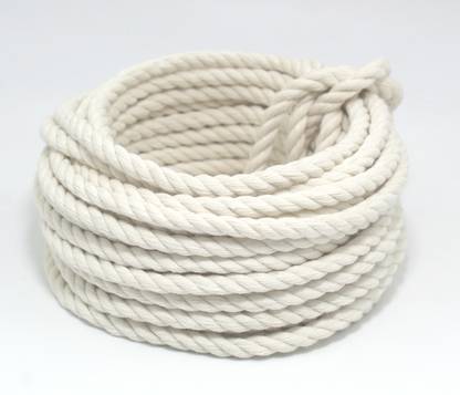 Craft Affair | 3ply Twisted Cotton Rope Macrame Cord Thread (50m, 5mm) Wall Hanger & DIY work Off White