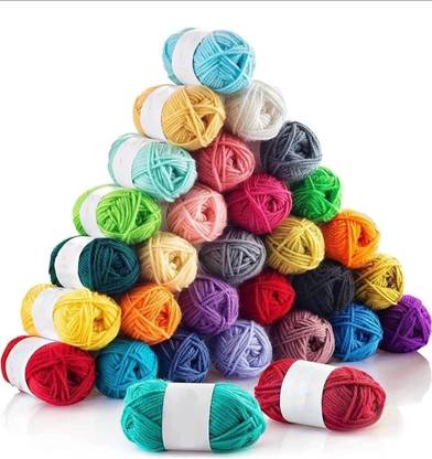 imtion 24 Pc Combo Mix Colours Wool Ball. Hand Knitting Art Craft Soft Fingering