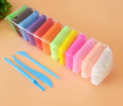 Shopex Colourful Non-Toxic Modeling Air Dry Bouncing Clay Set with Tools (6 Pcs)