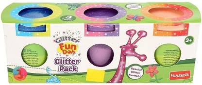FUNSKOOL Fundough - Glitter Pack Clay & Dough , Shaping and Sculpting for Kids
