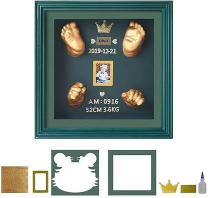 bawy Baby Hand and Foot Casting Only Box Frame Green
