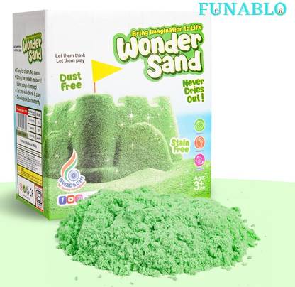 FUNABLO Wonder Sand 500g Smooth Sand for Kids with One Big Mould. Non-Sticky