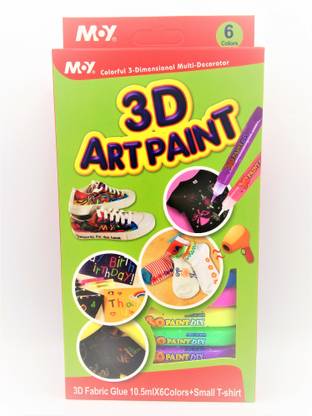 Gold Leaf 3D Fabric Glue Paint Art Kit For Kids Make Your Own Fun Painted On T-Shirt