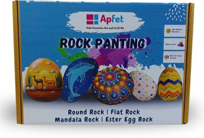Apfet Rock Painting Kit | Round Rock | Flat Rock | Mandala Rock | Easter Egg