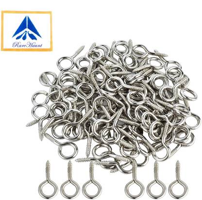 Rarehaunt Screw Eyes Metal Hook Ring Eyelet 40 Pcs 1 Inch Eye Screw Hooks