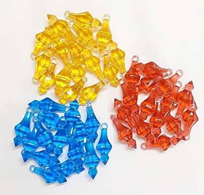 PUSHPA CREATION GADA Beads/ Macrame Bells crystal 3 Colour for Making Macrame Jhula, Macrame Toran, Macrame Jhumar, Bracelate, Necklace, Macking Other Crafting Designs 3 Colour 3x50=150pices