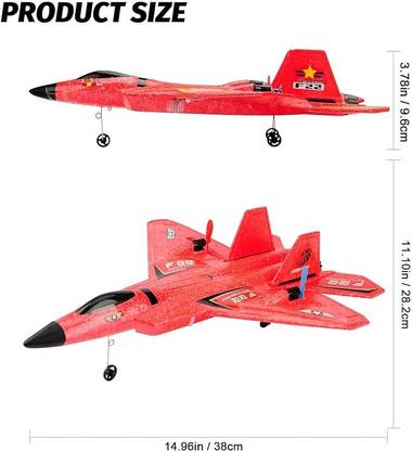 Remixmart Remote Control Airplane SU-27 Foam Fighter 2.4GHz 2CH with LED Light