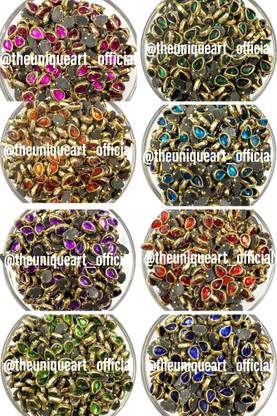UniKart Multicolour Kundan Stone Beads For Jewellery Making 800 Pieces With Free Glue