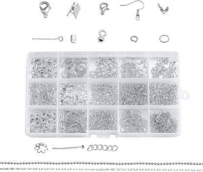 Beadsnfashion Silver Plated Jewellery Making Finding Accessories With Box