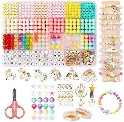cloudtab Unicorn Jewelry Making Kit for Girls DIY Bracelet Necklace Making Beads & Charms