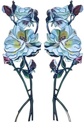 ANI ACCESSORIES White Rose 2pcs Iron on Patches, Cloth Sticker PVC Patches for DIY Art & Craft