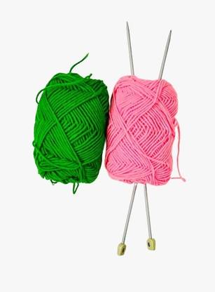 KHUSHA CREATIONS 2Pcs Wool Ball Hand Knitting Yarn & Knitting Pins/Oon For Craft, Knitting, DIY