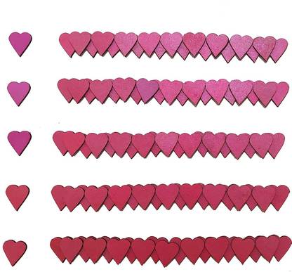 StepsToDo Wooden Heart Shaped Blank Cut-Out (Pink)| 100 Pieces for DIY Card-Sign Making