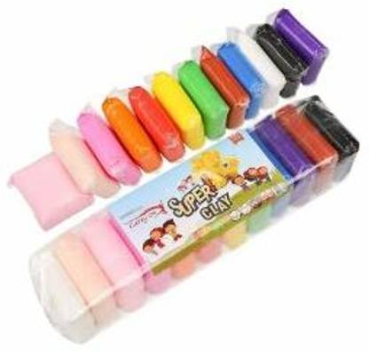 KAINU WORLD Colorful Soft Clay,Non-Toxic Modelling Magic Fluffy Clay with Tools-12pcs