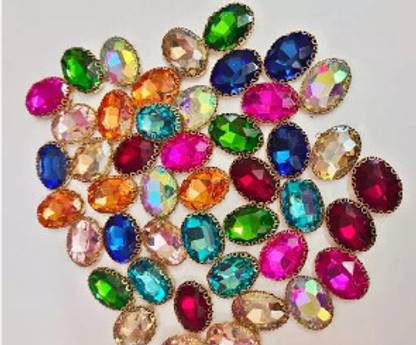 tanisha fashions stone mixed colours -Oval shape size 13*18 Quantity of mixed 50no