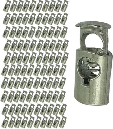 Aakriti Silver Metal Drawstring Stopper Single Hole Cord Stop Toggle Fastener