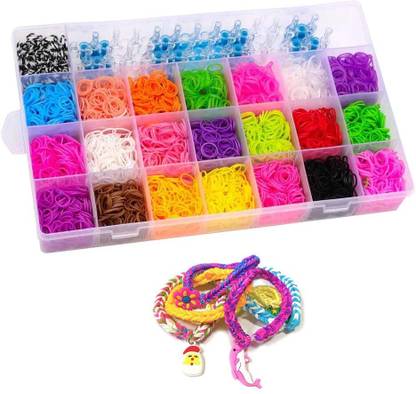 Vibgyor Products CLICK Colourful DIY 4200 Rubber Bands with Rainbow Loom Band Kit