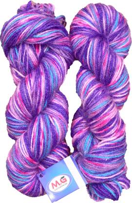 M.G Enterprise Fashion Purple (200 gm) Wool Ball Hand knitting wool / Art Craft soft fingering crochet hook yarn, needle knitting yarn thread dyed.
