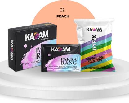 KADAM Pakka Rang Permanent Fabric Dye Colour | Shade No.22: Peach | 25g Pack