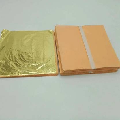 ask vark wala gold leaf 25 sheets size[16x16cm] imitation gold leaf gliding paper.A-46