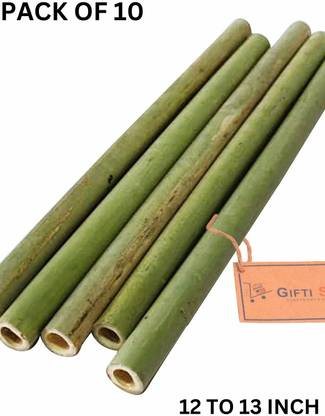 GIFTI SKY Natural Bamboo Stick with Hole,Size-12-13 Inchs,Unfinished Raw for Art&Crafts|10