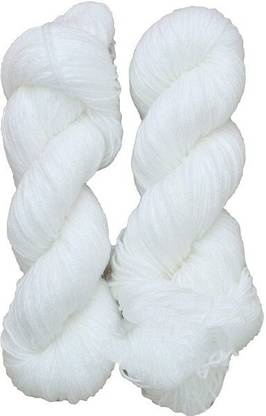 Vardhman Wool Brilon White 200 gm Woolen Crochet Yarn Thread. Best Used with Knitting Needles, Crochet Needles.