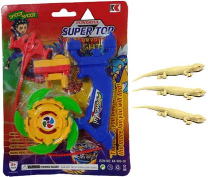 imtion 2 IN 1 ( 1 Pcs Chipkali Lizard Frank Toy + Beyblade Toy Super Top Powerful