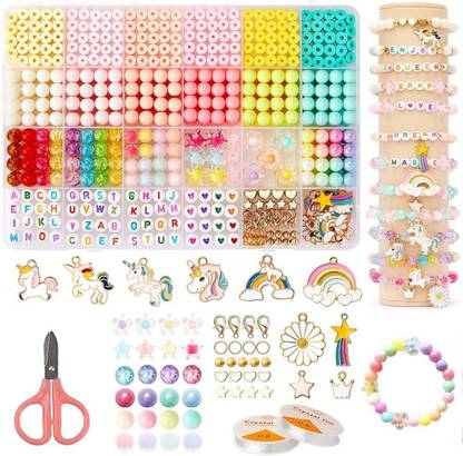 DEAROW UNICORN_ DIY Beads Set - Soft Polymer Clay Beads & Spacers for Bracelet Making