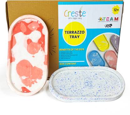 CRESTE Terrazzo Tray Resin Art Making Kit for Kids ages 8+ and Adults | Epoxy Resin Kit
