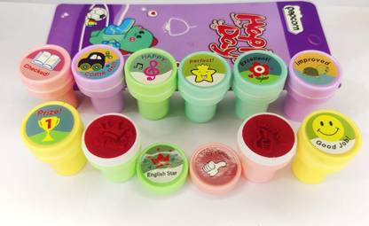 SOPALI Happy stamp multi-design red ink remark stamp