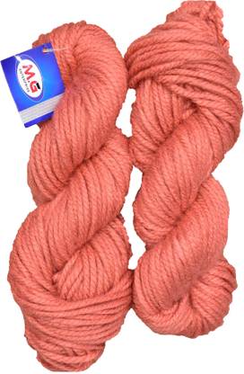 M.G Enterprise JP Salmon (200 gm) Knitting Yarn Thick Chunky Wool Hank Hand knitting wool / Art Craft soft fingering crochet hook yarn, needle knitting yarn thread dyed.