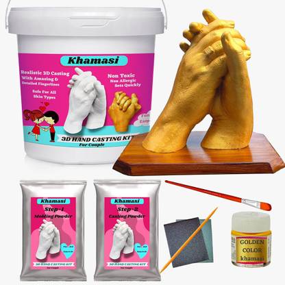 Khamasi 3D Hand Molding Casting Kit for Couples, Special Anniversary Gift Husband & Wife