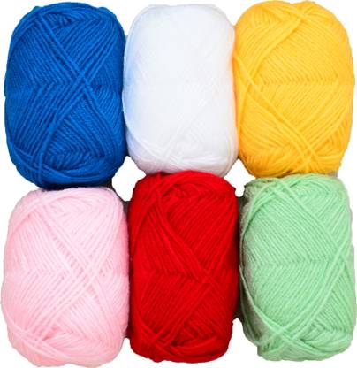 M.G Enterprise 100% Acrylic Wool Royal (6 pc) Bunny 4 Combo 4 ply Wool Ball Hand Knitting Wool/Art Craft Soft Fingering Crochet Hook Yarn, Needle Knitting Yarn Thread Dyed